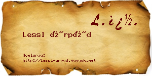 Lessl Árpád névjegykártya